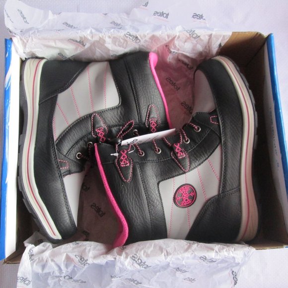 🎀 TOTES BEAVER BIG GIRLS SNOW BOOTS; BLACK - PINK - GREY (SIZE 6) 🎀 - Picture 6 of 16
